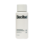 Thickening Shampoo van Decibel, witte flacon met zwart logo